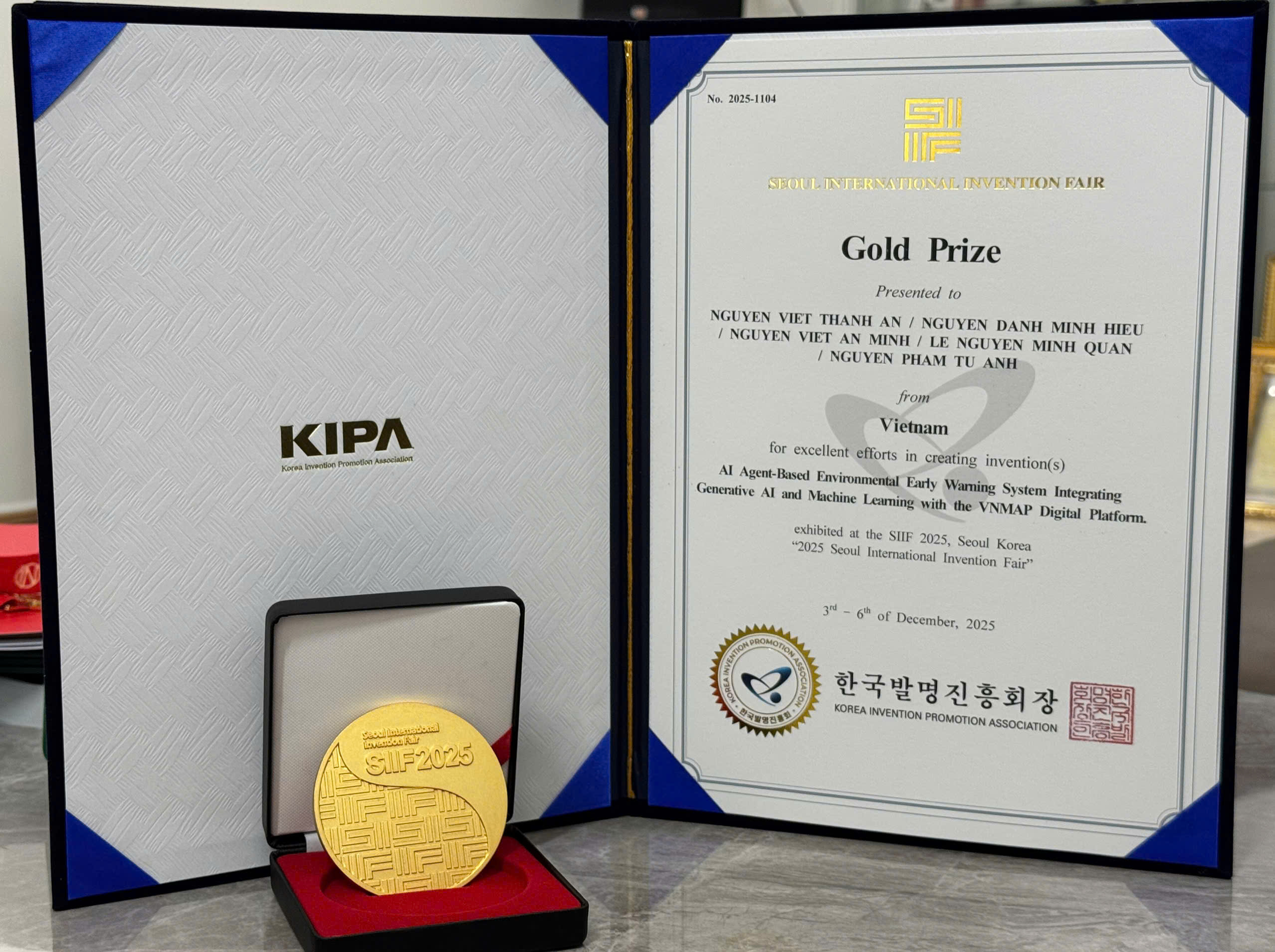 Giải thưởng quốc tế SIIF 2025 - Huy chương Vàng