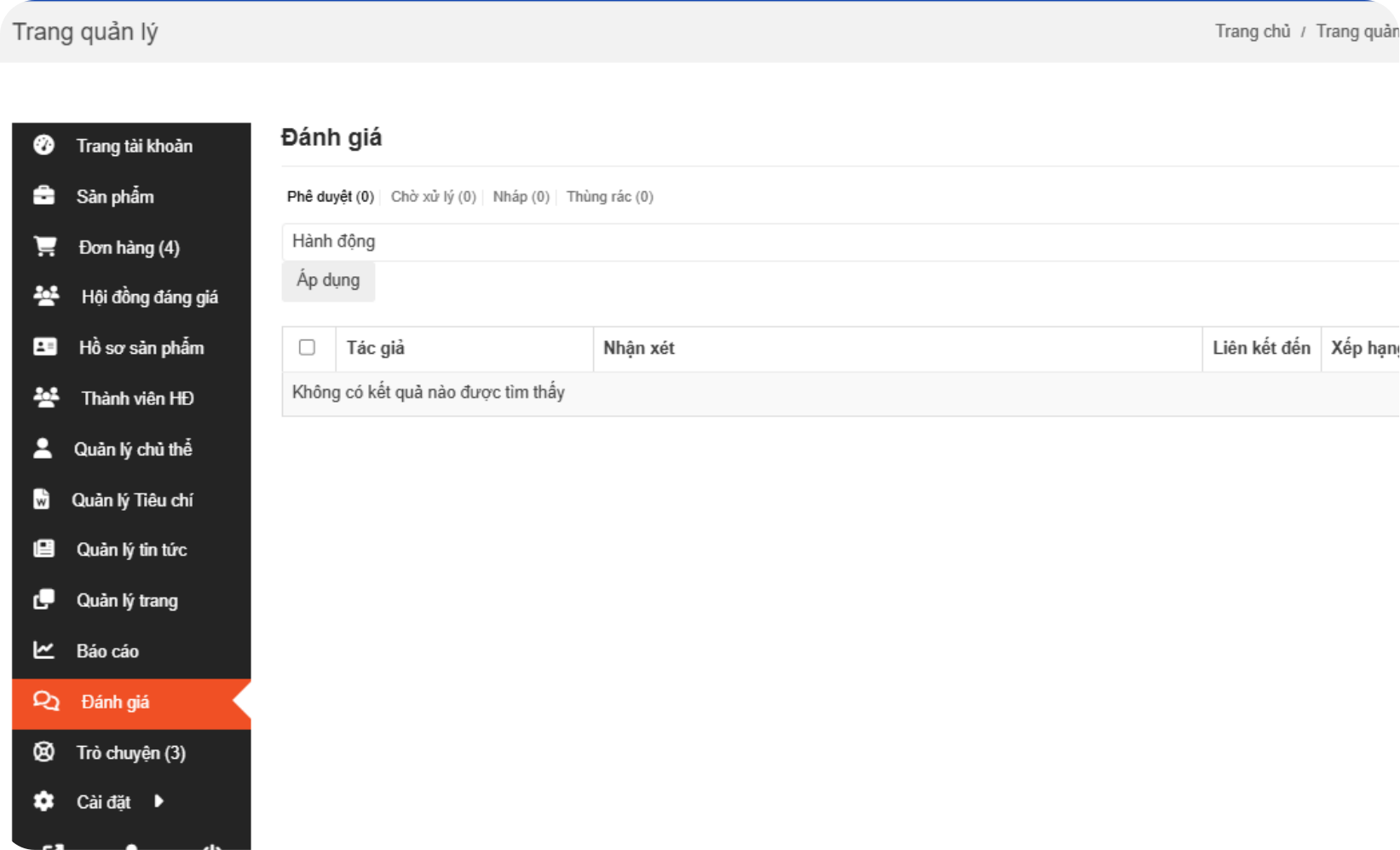 GIAO DIỆN ĐÁNH GIÁ OCOP